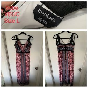 Vintage bebe Printed Maxi Dress Size L